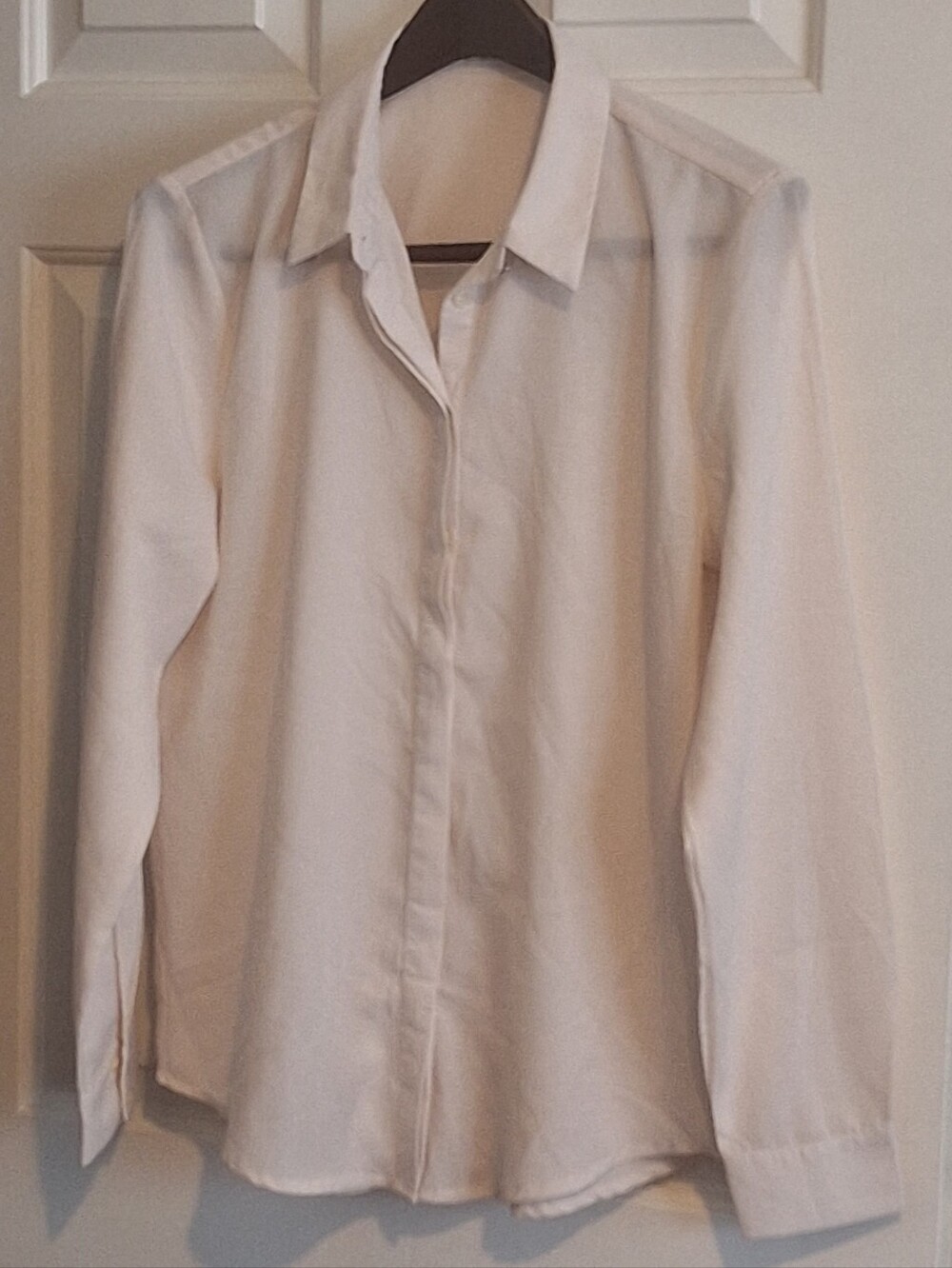 hazel Cream/White Button-Down Long Sleeve Shirt